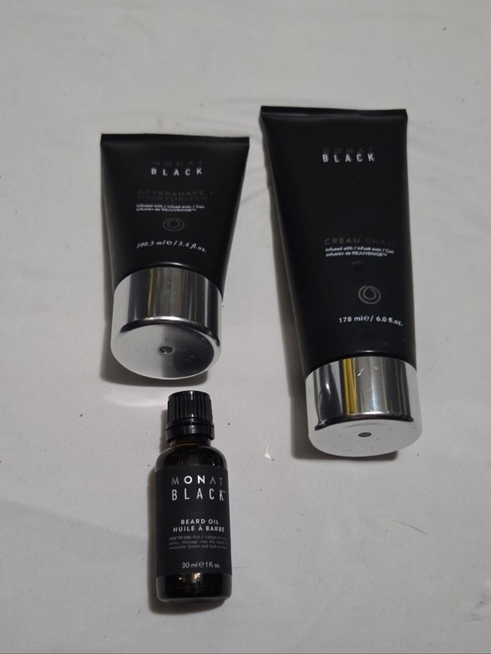 New monat black lot of 3 shave cream beard oil aftershave #25
